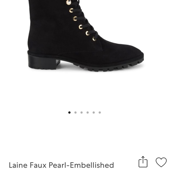 Sz 10. NWT Lustrous faux pearls add a subversive, feminine charm to combat boot - Picture 8 of 15